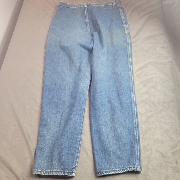 Vintage Gitano Jeans Womens Size 16 Short Blue High Rise Barrel Leg Rigid Denim - Picture 14 of 15